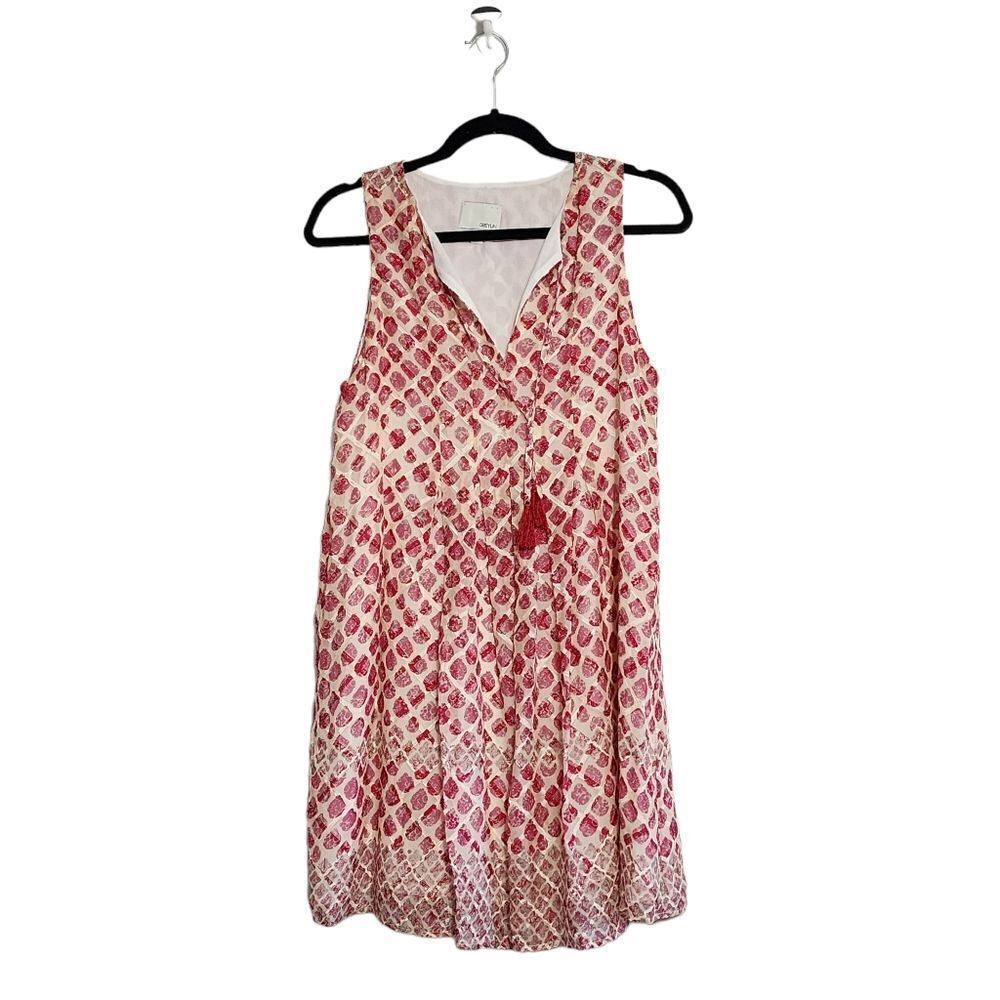 Greylin pink silk blend mini dress